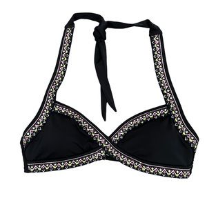 NWOT - PINK Victoria’s Secret Black Embroidered Bikini Top